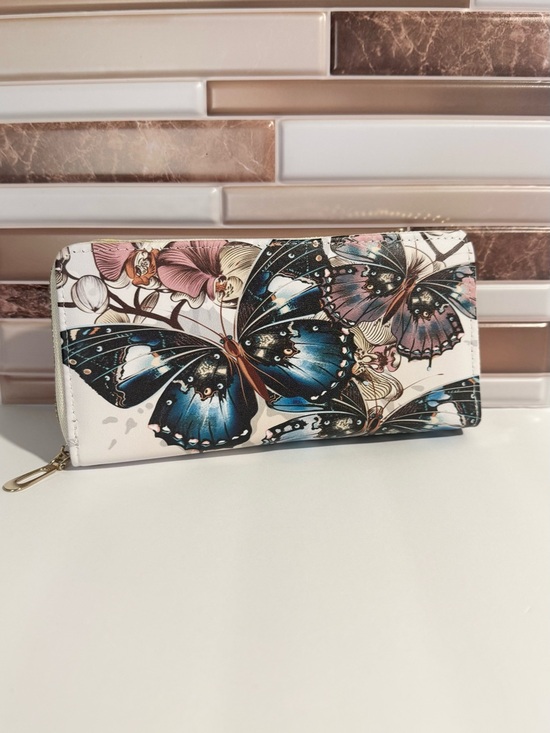 Handbags - New Women Butterfly Floral Wallet Long Zip Around Purse Card Holder Organizer